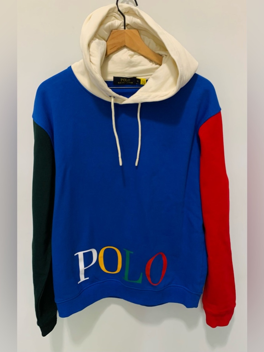 Polo Ralph Lauren Logo Knit Colorblock Hoodie Multicolor Size XL